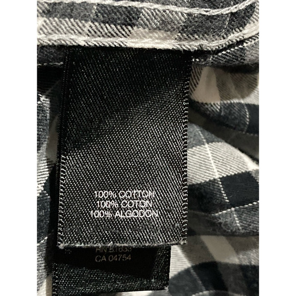 Kenneth Cole Mens Button-Up Shirt Black Plaid Long Sleeve Point Collar Pockets M - Picture 8 of 9